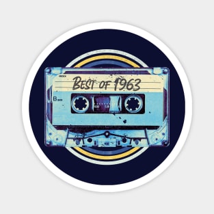 Retro Best of 1963 Mixtape Audio Cassette Tape // Funny Vintage 1963 Birthday Magnet